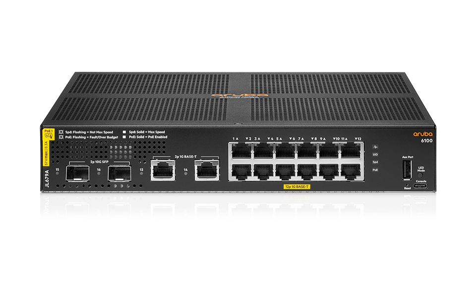 Commutateur Aruba JL679A 6100 12G CL4 2SFP+139W