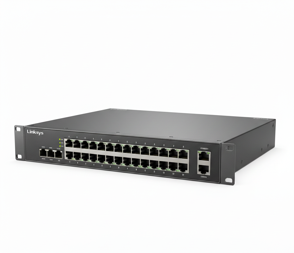 Linksys LGS328PC 24-Port Managed Ge PoE+ Switch 4 1G SFP 250W TAA