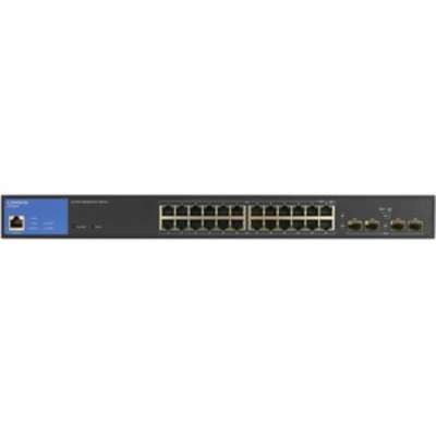 Commutateur géré Linksys LGS328PC 24 ports Ge PoE+ 4 1G SFP 250W TAA