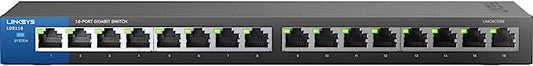 Linksys LGS116 : commutateur Gigabit Ethernet non géré pour ordinateur de bureau professionnel à 16 ports, réseau informatique, vitesse de connexion filaire jusqu'à 1 000 Mbps