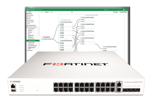 Fortinet FortiSwitch-108F-FPOE L2+ management switch with 8xGE + 2xSFP