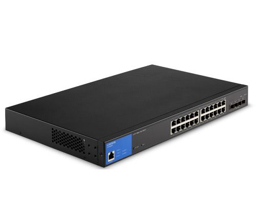 Commutateur Gigabit PoE + géré Linksys 24 ports - Prise en charge de 3 couches - Modulaire - Budget PoE 410 W | LGS328MPC